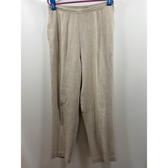 Talbots Pants - Talbots Pants Beige Wide Leg Costal Cowgirl Lagenlook Linen Blend Womens Size 14